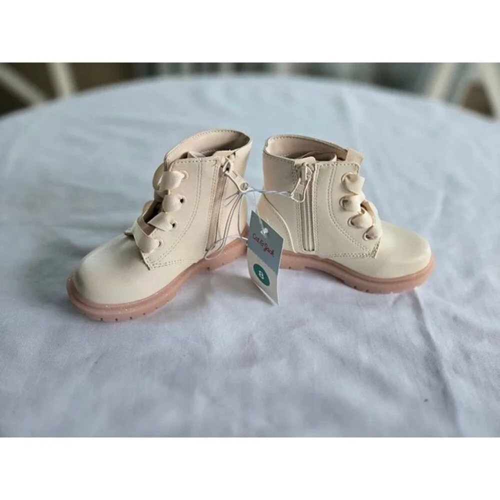 Cat & Jack Amaya Pink Combat Boots - Toddler Girls size 8 - NEW